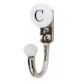 Indianshelf Handmade 1 Artistic Vintage White Ceramic Flat Key Hooks Holders/Heavy Duty Hooks for Garage