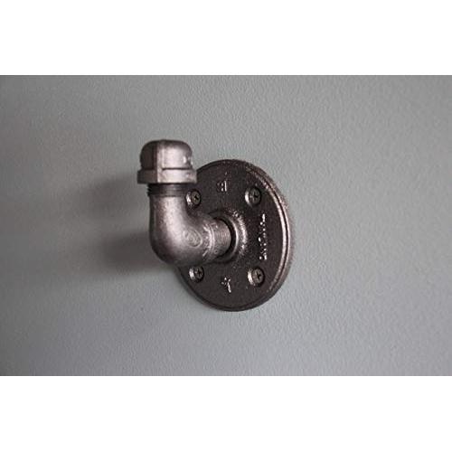 Pipe Towel Hanger, Free Shipping, Industrial Pipe Coat Hook, Oil Rubbed Bronze, Black, Gray, Steampunk Bathroom Fixtures, from Detroit, MI