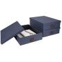 Bigso Oskar Canvas Letter Storage Box, Blue