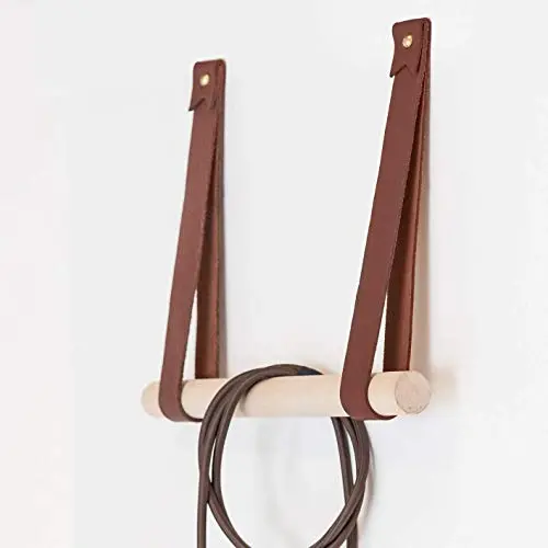 Large Leather Wall Hook, minimal wall hanging strap towel hook rack wall leather loop strap for scarf hook storage hanger towel holder coat hooks decorative Large Leather Wall Hook, minimal wall hanging strap towel hook rack wall leather loop strap for scarf hook storage hanger towel holder coat hooks decorative