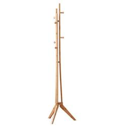 Simple Coat Rack Floor-Standing Hanger Multifunctional Wood Clothes Rack (Color : Primary Color)