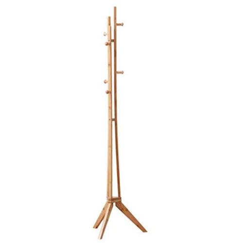 Simple Coat Rack Floor-Standing Hanger Multifunctional Wood Clothes Rack (Color : Primary Color)
