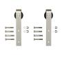 2 Satin Nickel Brushed Sliding Barn Door Hardware Hanger Rollers,Side Mount Standard Wheel