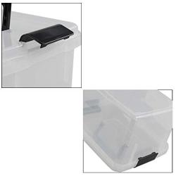 NICESH 4.5 L Plastic Storage Box, Clear Latch Box, 4-Pack