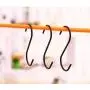 12 Pack Heavy-Duty Black Finish Steel S Shaped Hooks,S Type Hooks,S Hooks Hangers for Kitchen Pot Pan Plants Bags Towels