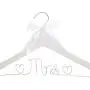 Ella Celebration Mrs Wedding Dress Hanger, Wood and Wire Hangers for Bride (White with Silver Wire)