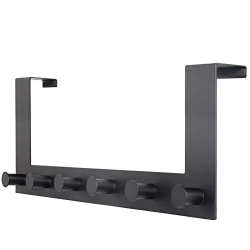 WEBI Over The Door Hook,Over The Door Towel Rack with 6 Hooks for Hanging Coats,Door Coat Hanger Over Door Coat Rack for Bathroom,Behind Back of Door,Black WEBI Over The Door Hook,Over The Door Towel Rack with 6 Hooks for Hanging Coats,Door Coat Hanger Over Door Coat Rack for Bathroom,Behind Back of Door,Black
