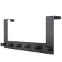 WEBI Over The Door Hook,Over The Door Towel Rack with 6 Hooks for Hanging Coats,Door Coat Hanger Over Door Coat Rack for Bathroom,Behind Back of Door,Black