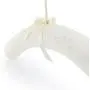 HANGERWORLD 3 Cream 15.7inch Cotton Padded Cushioned Top Garment Coat Hangers with Embroidered Floral Detail