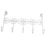 Dingang Over Door Rack Hook Hanger,White Metal 5 Hook Metal Hanger for Hanging Clothes, Coat, Hat Belt