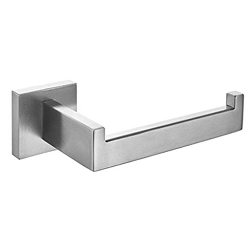 Stainless Steel Punch-Free Toilet Paper Holder, Wall Mounted Square Base Paper Towel Holder, Bathroom Paper Towel Dispenser Tissue Roll Hanger