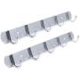 Vonty 2pcs Wall Mounted Coat Hooks Aluminum Towel Hat Clothes Hanger Rack with 5 Hooks