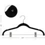 Jiede Velvet Clothes Hangers Heavy Duty with Metal Clips Non Slip for Pants Skirt Hanger- 360 Degree Chromes Swivel Hook (Black),15pcs