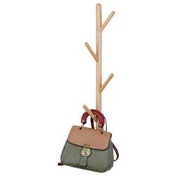 LOHO Natural Wood Coat Rack Wall Mounted 4 Hooks Hat Clothes Scarves Rack Door Entryway Hanger Hall Tree (Wood, Beech)