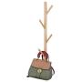 LOHO Natural Wood Coat Rack Wall Mounted 4 Hooks Hat Clothes Scarves Rack Door Entryway Hanger Hall Tree (Wood, Beech)