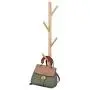 LOHO Natural Wood Coat Rack Wall Mounted 4 Hooks Hat Clothes Scarves Rack Door Entryway Hanger Hall Tree (Wood, Beech)
