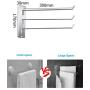KSHAN Towel Hook Bath Swing Out Towel Bar SUS 304 Stainless Steel Bathroom Hand Towel Rack 3-Bar Folding Arm Swivel Hanger Wall Mount