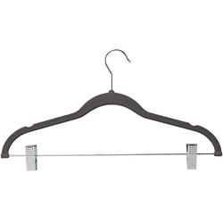 MEKBOK 10 Pack Clothes Hangers with Clips Gray Velvet Hangers use for Skirt Hangers Clothes Hanger Pants Hangers Ultra Thin No Slip