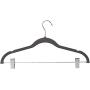 MEKBOK 10 Pack Clothes Hangers with Clips Gray Velvet Hangers use for Skirt Hangers Clothes Hanger Pants Hangers Ultra Thin No Slip