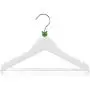 HANGERWORLD 18 White Wooden 11.8inch Kids Notched Coat Clothes Garment Hangers Non Slip Pants Bar Animal Head Design
