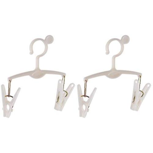 uxcell Plastic Clothes Socks Pants Airing Clips Clamps Clothespins Hanger 2pcs White
