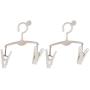 uxcell Plastic Clothes Socks Pants Airing Clips Clamps Clothespins Hanger 2pcs White