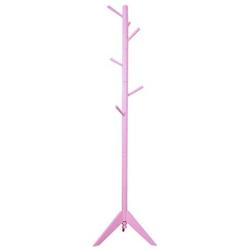 JAD@ Real Wood Rotating Floor Coat Rack Hanging Clothes Hangers Modern Minimalist Bedroom Porch Paint Rack (Color : Pink)