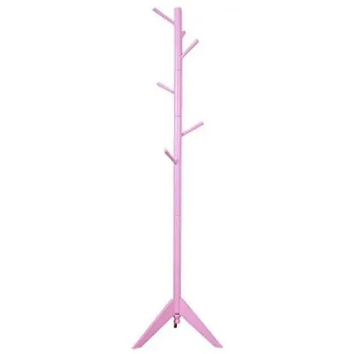 JAD@ Real Wood Rotating Floor Coat Rack Hanging Clothes Hangers Modern Minimalist Bedroom Porch Paint Rack (Color : Pink)