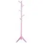 JAD@ Real Wood Rotating Floor Coat Rack Hanging Clothes Hangers Modern Minimalist Bedroom Porch Paint Rack (Color : Pink)
