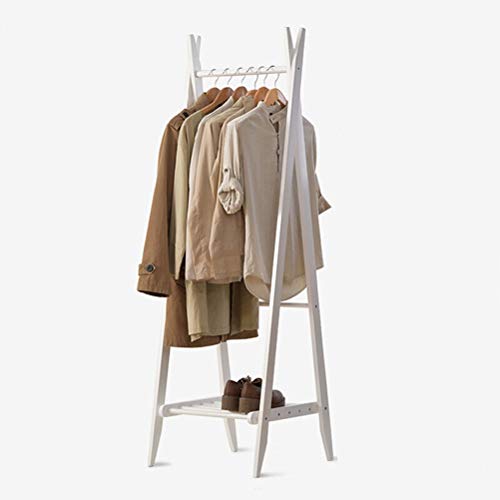 Angels home Standing Coat Racks 160CM Wooden Folding Hall Trees Coat Rack Stand Shoe Rack Hooks Clothes Stand Tree Stylish Wooden Hat Coat Rail Stand Rack Clothes Jacket Storage Hanger Organiser