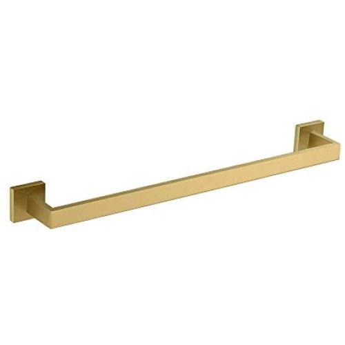 Marmolux Acc Towel Bar for Bathroom Stainless Steel Kitchen Single Towel Rack Bathroom Hardware Accessories Towel Holder Wall Mount Rustproof Towel Hanger Modern Square 24-Inch Towel Rod Brushed Gold
