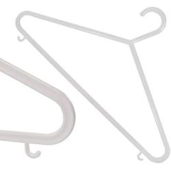 HANGERWORLD 20 White 14inch Plastic All Purpose Coat Clothes Garment Pants Skirt Bar Hangers with Loop Hooks