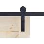 Hahaemall Classic Design 5FT/60 Single Sliding Barn Door Hardware Cloest Black Metal Rail Heavy Duty (I Shape Hangers)