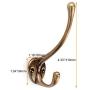 Tiazza 4Pcs Antique Solid Brass Clothes Hooks Entryway Coat Hooks Scarf and Jacket Hangers Perfect Bath Towel Heavy Hooks (Antique Bronze)