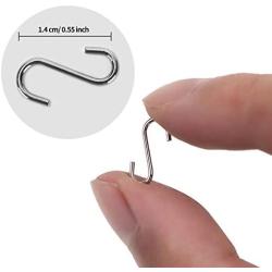 Senkary 200 Pieces 0.55 Inch Length Mini S Hooks Small S Hooks Metal S-Shaped Hangers for Crafts, Jewelry and Hanging (Silver)