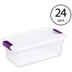 STERILITE 1751 6-Quart Clearview Latch Boxes Storage Tote (24 Pack)