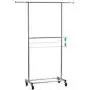 Bextsware Expandable Double Rod Clothing Garment Racks On Wheels, Heavy Duty Hanging Clothes Organizer Stand Adjustable Rolling Rack, Chrome Bextsware Expandable Double Rod Clothing Garment Racks On Wheels, Heavy Duty Hanging Clothes Organizer Stand Adjustable Rolling Rack, Chrome