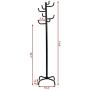 GOFLAME Coat Rack Tree with Hat Hanger Holder, Metal Clothes Hanger Free Standing with 8 Hooks and Solid Feet for Hanging Jacket Hat Umbrella (Black)