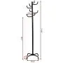 GOFLAME Coat Rack Tree with Hat Hanger Holder, Metal Clothes Hanger Free Standing with 8 Hooks and Solid Feet for Hanging Jacket Hat Umbrella (Black)