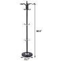 Aviat Coat Rack Free Standing Metal Holder 15 Hooks,Silica Gel Base&Easy Assembly&Sturdy,Hallway/Entryway Coat Hanger Stand Storage Shelf for Clothes, Suits,Shoes,Bag Scarf [Ship from USA] (Black)