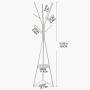 Homebi Coat Rack Hat Stand Free Standing Display Hall Tree Metal Hat Hanger Garment Storage Holder with 9 Hooks for Clothes Hats and Scarves in Black,17.72" Wx17.72 Dx70.87 H