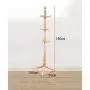 Cxjff Floor Standing Coat Rack Clothes Hat Stand Hanger Solid Wooden 3 Feet 12 Hooks, Wood Color, 50 50 180CM (Size : 5050180CM)