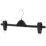 HANGERWORLD 5 Black 16inch Plastic Coat Clothes Garment Pants Skirt Hangers Adjustable Clips