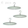 HJYPYJ Magic Hanger,9 Holes PP Folding Hanger,Space-Saving Organizer Hangers,5Kg Load Layered Storage/Green / 6 pcs