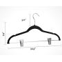 Utopia Home Velvet Skirt Hangers with Clips - 24 Pack - Non Slip Velvet Clothes Hangers with Notches for Pants and Coat - Slim and Heavy Duty with 360 Degrees Swivel Hook - Black (Renewed)