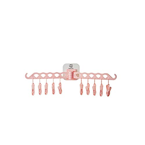 ETbotu Bathrooms Hanger Rack Clothespin Portable Multifunctional Hanging Drying Rack for Home Kitchen Travel Storage Pink 4816.81.5cm