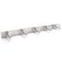 Coat Hook Rail on Wall Mounted - Sagmoc 13-Inch Hook Rack with 5 Hooks, Durable Wall Mounted Hangers for Bedroom, Bathroom, Foyer, Hallway (304 Stainless Steel Brushed Nickel)