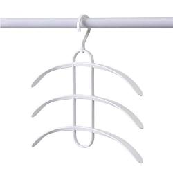 Beauty-inside Multilayer Fish Bone Shape Stainless Steel Clothing Storage Racks Clothes Hanger Storage Holder Wardrobe Laundry Drying Rack,Plastic White