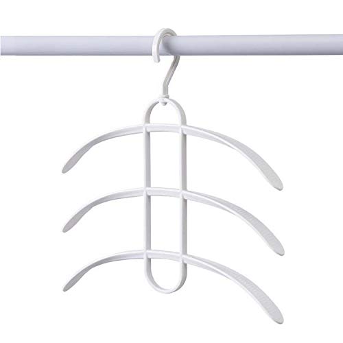 Beauty-inside Multilayer Fish Bone Shape Stainless Steel Clothing Storage Racks Clothes Hanger Storage Holder Wardrobe Laundry Drying Rack,Plastic White