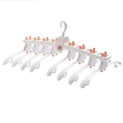 HJYPYJ Magic Hanger,8 in 1 360?? Rotate Multifunction Folding Hangers,Non-Slip Plastic Hanger,Space-Saving Organizer Hanger One-Click Folding/Pink / 56.5x19cm